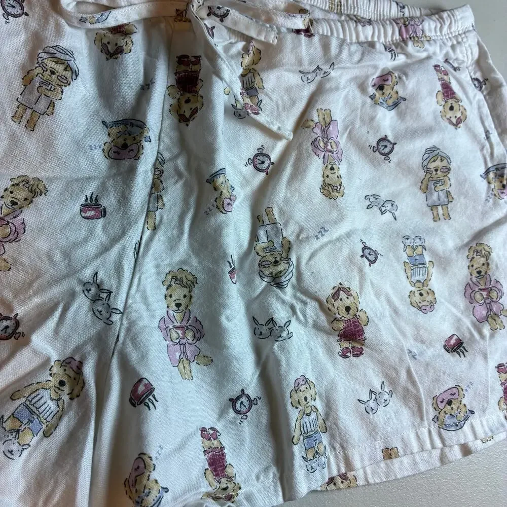 Hollister Sleep Teddy Bear Pajama Shorts Women's Large 100% Cotton Lounge